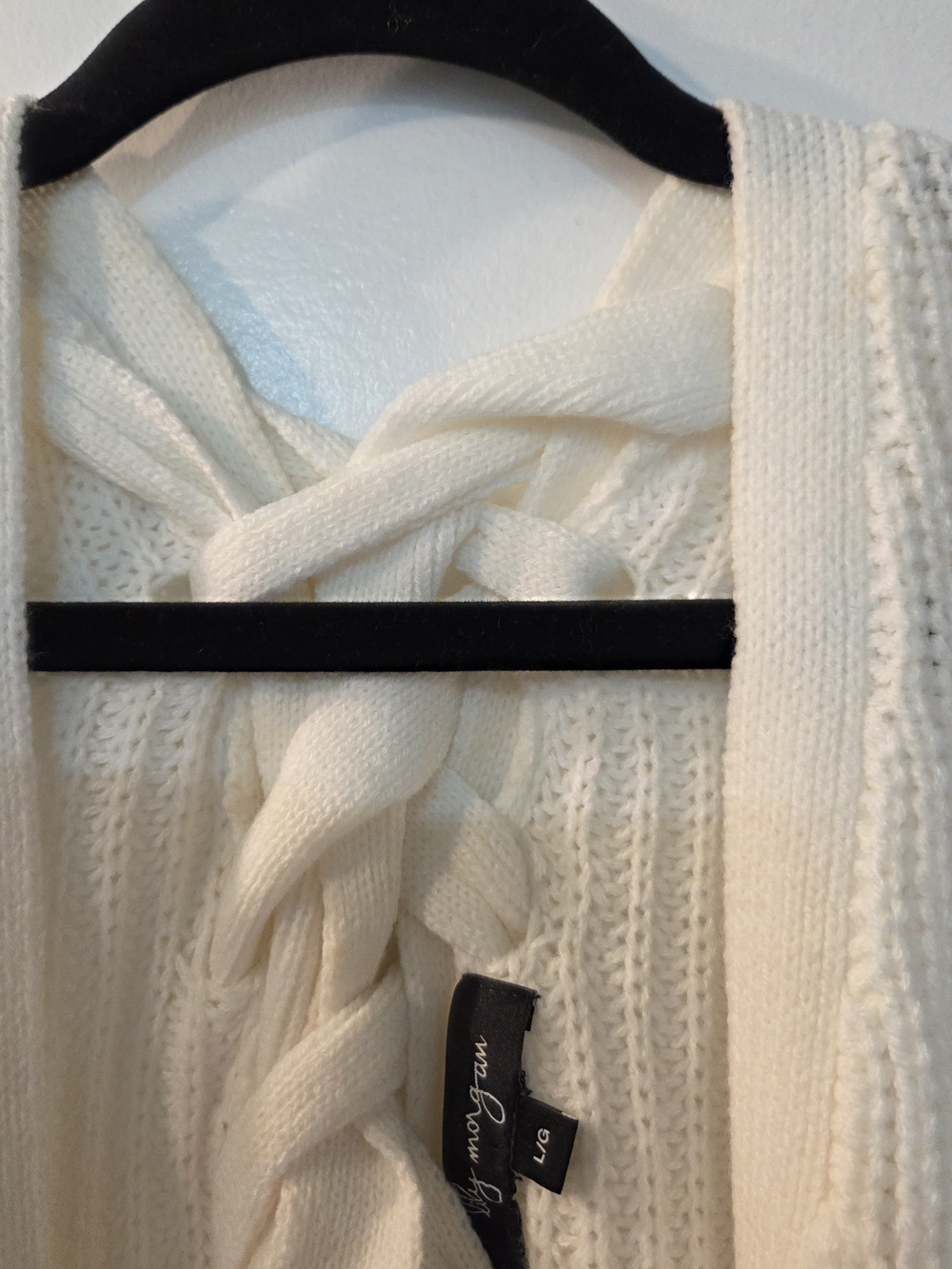 Elegant White Open Cardigan US 12-14 - Picture 7 of 11